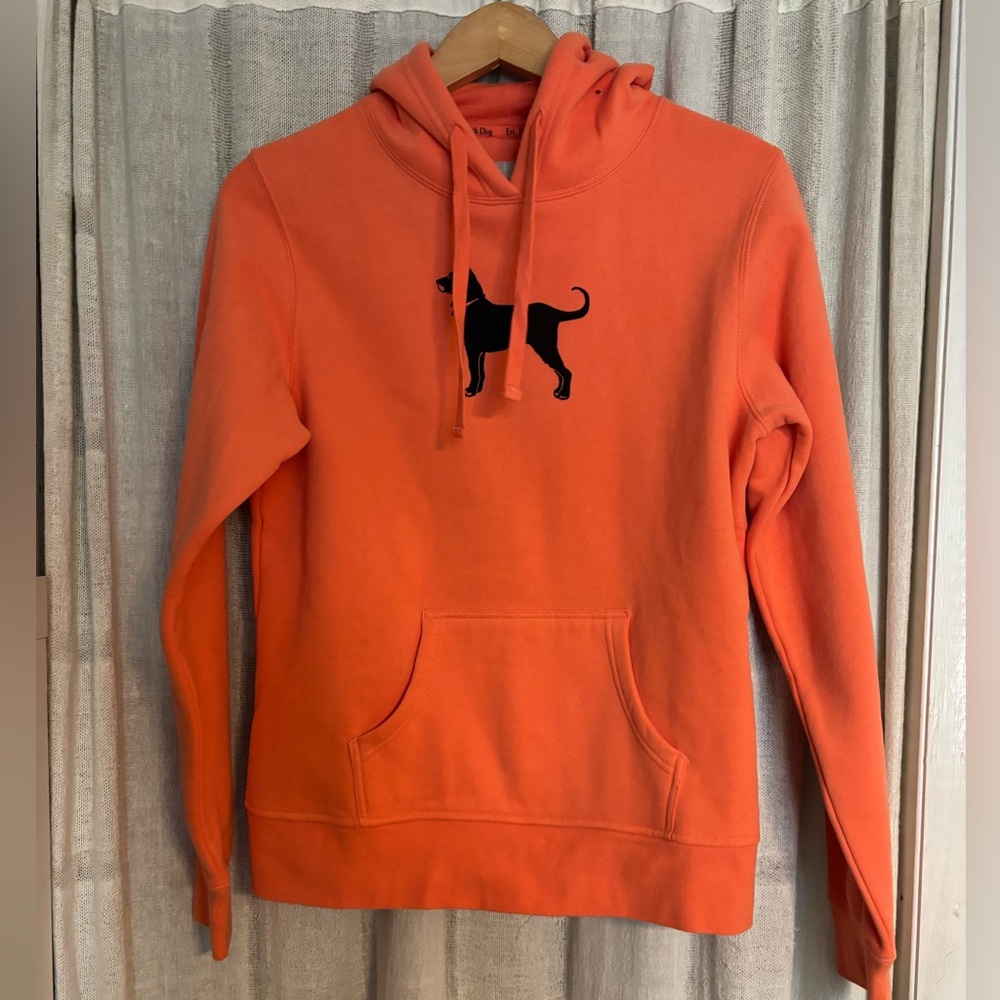 NWOT The Black Dog classic logo hooded sweatshirt Hoodie Coral Adult Small